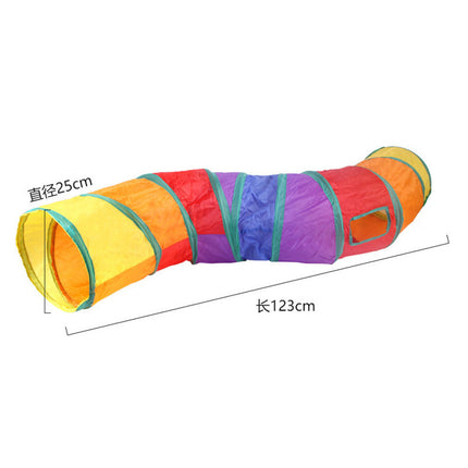 Cross-Border Pet Cat Tunnel, Cat Rainbow Passage, Cartoon Interactive Drill Tube, Foldable Cat Teaser Stick, Cat Toy
