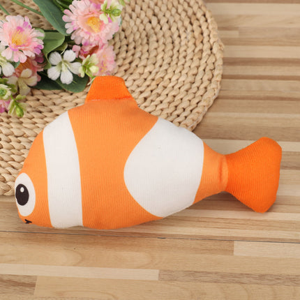 Cross-Border Wholesale Simulation Pet Fish Toys to Amuse Cats, Molars and Chews, Plush Fish, Cat, Mint Fish, Cat Toys and Supplies