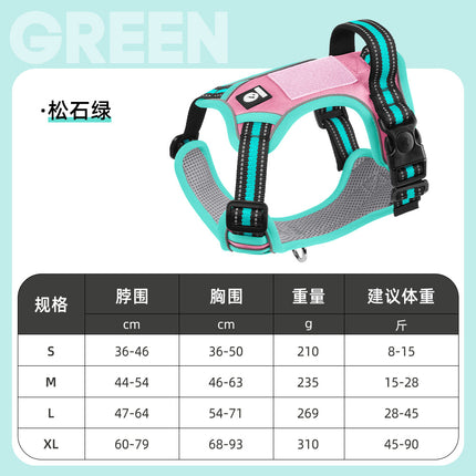 Cross-Border Dog Leash, Anti-Explosion Pet Harness, Velcro Dog Harness, Large Dog Leash, Reflective Dog Leash