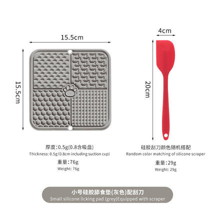Cross-Border Dog Licking Mat Pet Licking Pad Silicone Suction Cup Slow Licking Mat Anti-Choking Slow Feeding Bowl with Scraper