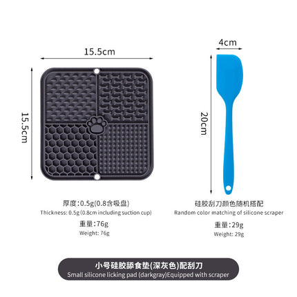 Cross-Border Dog Licking Mat Pet Licking Pad Silicone Suction Cup Slow Licking Mat Anti-Choking Slow Feeding Bowl with Scraper