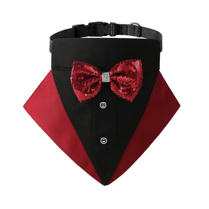 New wedding suit pet saliva towel dog collar pet triangle towel pet