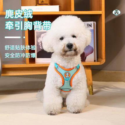 Dog Leash Vest-Style Reflective Pet Harness for Small Dogs, Anti-Escape Walking Leash, Retractable Leash