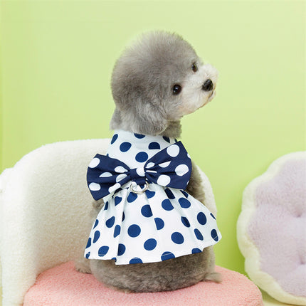 Dog clothes spring teddy bear wave point skirt small dog Japanese