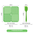 Four-grid licking pad (large size) (green) + scraper (random color)