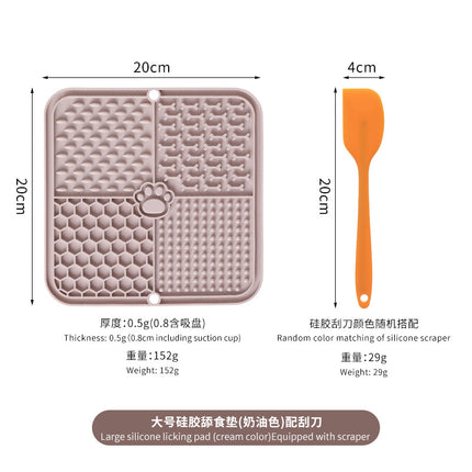 Cross-Border Dog Licking Mat Pet Licking Pad Silicone Suction Cup Slow Licking Mat Anti-Choking Slow Feeding Bowl with Scraper