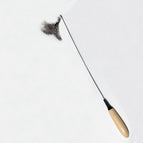 Spotted wooden handle spring cat teasing stick [opp bag packaging]