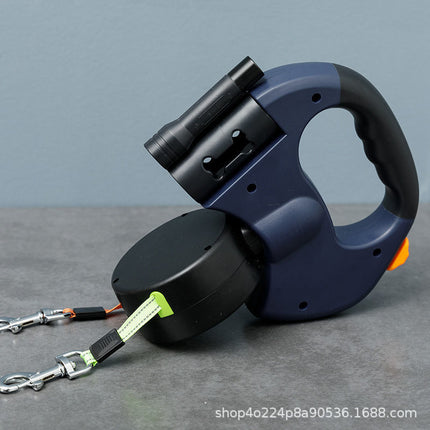 One-to-two dog leash medium-sized small dog Teddy Bome two-in-one automatic retractable leash