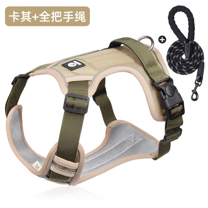 Cross-Border Dog Leash, Anti-Explosion Pet Harness, Velcro Dog Harness, Large Dog Leash, Reflective Dog Leash