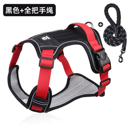 Cross-Border Dog Leash, Anti-Explosion Pet Harness, Velcro Dog Harness, Large Dog Leash, Reflective Dog Leash