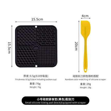 Cross-Border Dog Licking Mat Pet Licking Pad Silicone Suction Cup Slow Licking Mat Anti-Choking Slow Feeding Bowl with Scraper