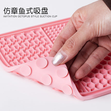 Cross-Border Dog Licking Mat Pet Licking Pad Silicone Suction Cup Slow Licking Mat Anti-Choking Slow Feeding Bowl with Scraper