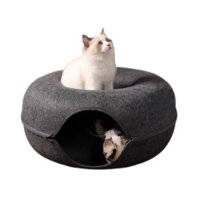 Cross-border Wholesale Donut Felt Cat Nest Winter Warm Closed Cat Tunnel Avoidance House Four Seasons Universal Cat Nest
