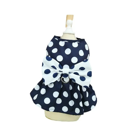 Dog clothes spring teddy bear wave point skirt small dog Japanese
