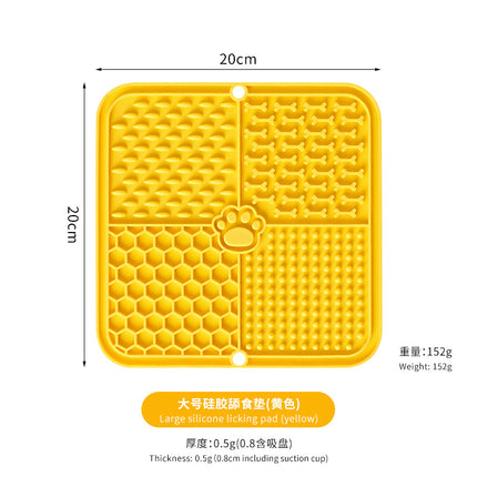 Cross-Border Dog Licking Mat Pet Licking Pad Silicone Suction Cup Slow Licking Mat Anti-Choking Slow Feeding Bowl with Scraper