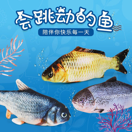 [Half Price Clearance] Internet-Famous Realistic Electric Swinging Fish, Jumping Fish, USB Rechargeable Carp Pet Cat Toy
