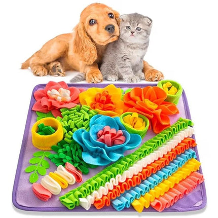 New Pet Sniffing Mat to Expend Dog Energy, Hide Cat Treats to Relieve Boredom, Pet Food Leakage Toy