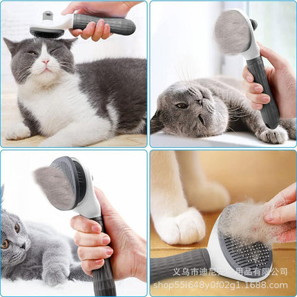 Pet Comb, One-Click Press to Remove Floating Hair, Hair Removal Comb, Dog and Cat Hair Removal Comb, Special Cat Comb, Pet Supplies