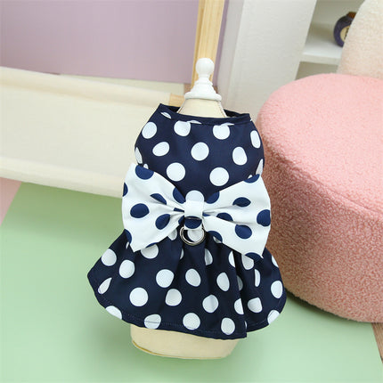 Dog clothes spring teddy bear wave point skirt small dog Japanese