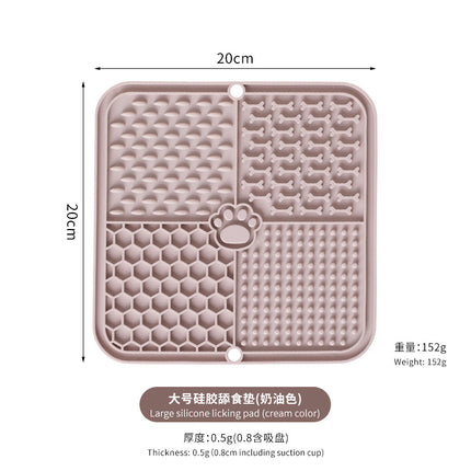 Cross-Border Dog Licking Mat Pet Licking Pad Silicone Suction Cup Slow Licking Mat Anti-Choking Slow Feeding Bowl with Scraper