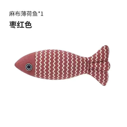 Cross-Border Wholesale Simulation Pet Fish Toys to Amuse Cats, Molars and Chews, Plush Fish, Cat, Mint Fish, Cat Toys and Supplies