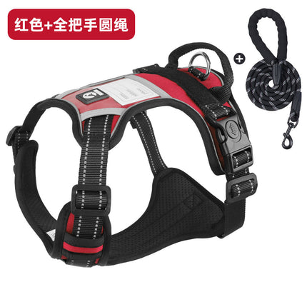 Cross-Border Dog Leash, Anti-Explosion Pet Harness, Velcro Dog Harness, Large Dog Leash, Reflective Dog Leash