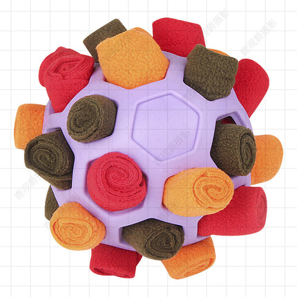 Pet Sniffing Pad Hidden Food Ball Dog Educational Bite-Resistant Cat Multifunctional Rubber Ball Cut Out Ball Fried Ball Dog