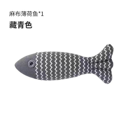 Cross-Border Wholesale Simulation Pet Fish Toys to Amuse Cats, Molars and Chews, Plush Fish, Cat, Mint Fish, Cat Toys and Supplies
