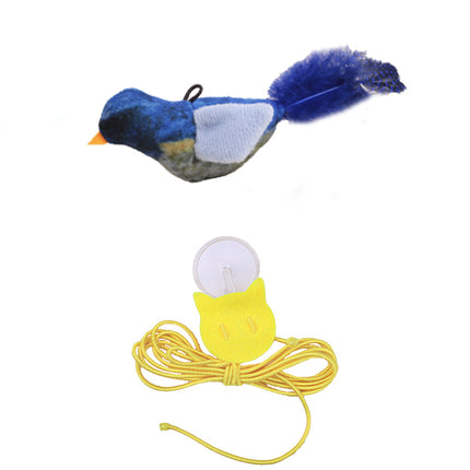 CFA Class Wooden Handle Cat Tease Stick Feather Bell Removable Replacement Head Cat Toy Durable Scratch Resistant Pet Toy