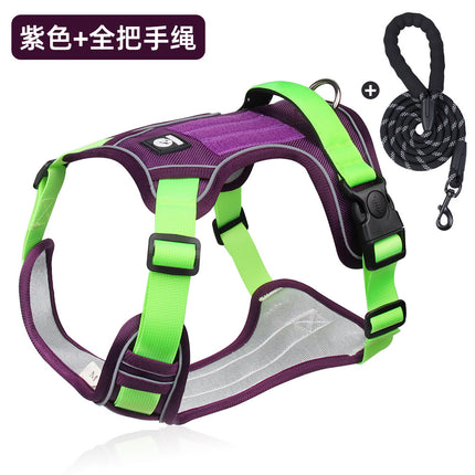 Cross-Border Dog Leash, Anti-Explosion Pet Harness, Velcro Dog Harness, Large Dog Leash, Reflective Dog Leash