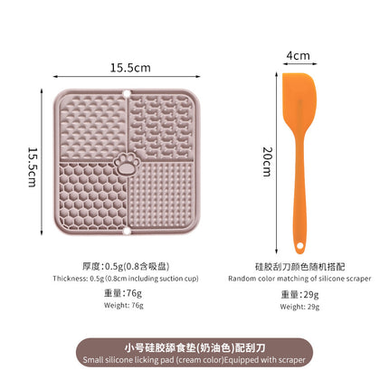 Cross-Border Dog Licking Mat Pet Licking Pad Silicone Suction Cup Slow Licking Mat Anti-Choking Slow Feeding Bowl with Scraper